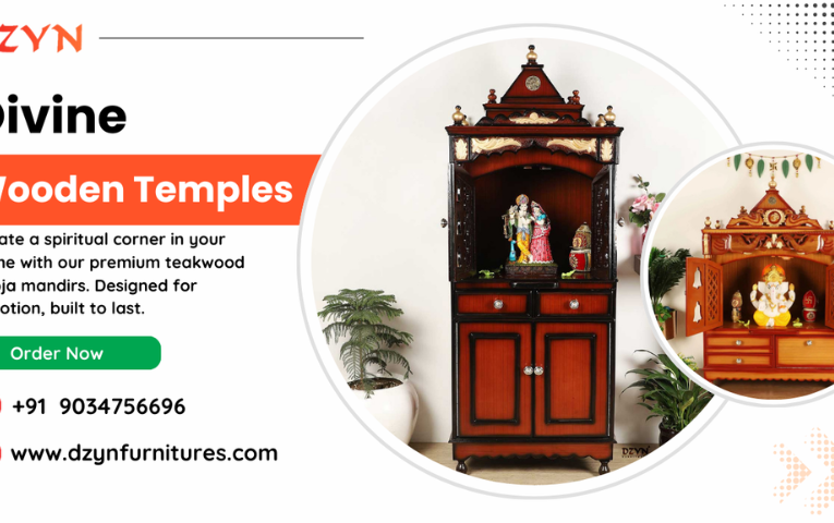 Redefining Sacred Luxury: Designer Pooja Mandir for Home by DZYN Furnitures